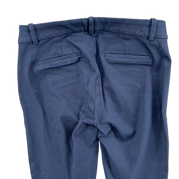 J.CREW Winnie Pants Womens Navy Blue Cotton Stretch Side Zip Flat Front Size 4 - Picture 4 of 14